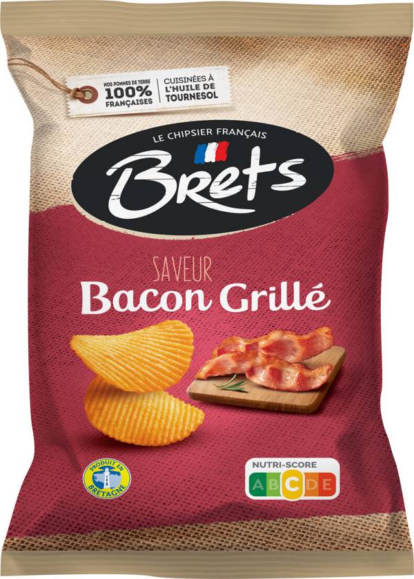 Brets Le Chipsier Francais Πατατάκια Saveur με Γεύση Bacon Grille 125g
