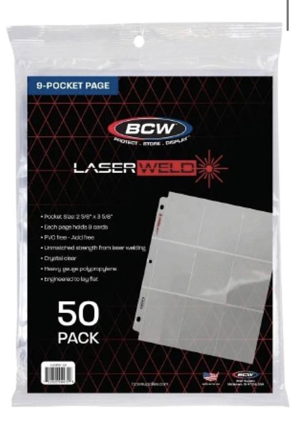 BCW 9-Cards Pocket Page για Ντοσιέ Καρτών 50τεμ