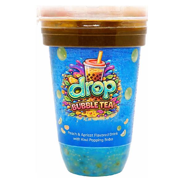 Bubble Tea Peach Apricot With Kiwi Popping Boba 400ml
