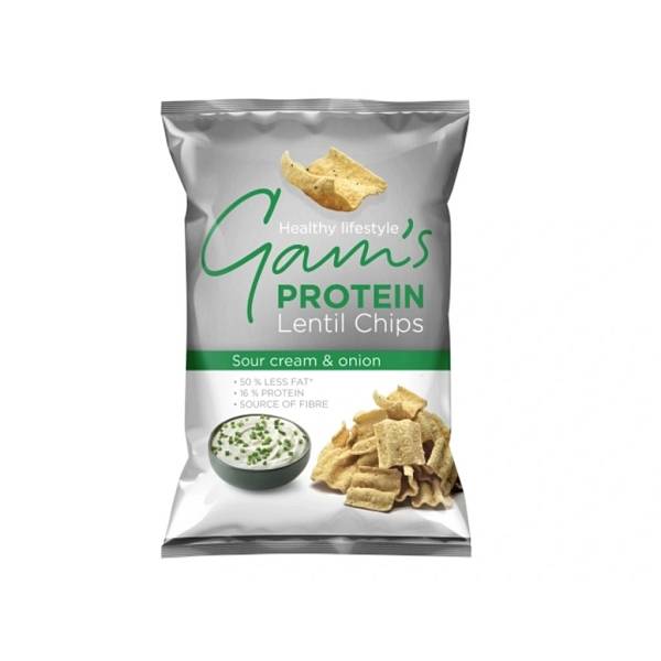 Protein Lentil Chips Τσιπς Φακής Με Γεύση Sour Cream & Onion 65g