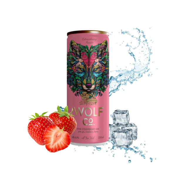 Wolf Cocktail Strawberry Gin Tonic 4.9% Alc 330ml