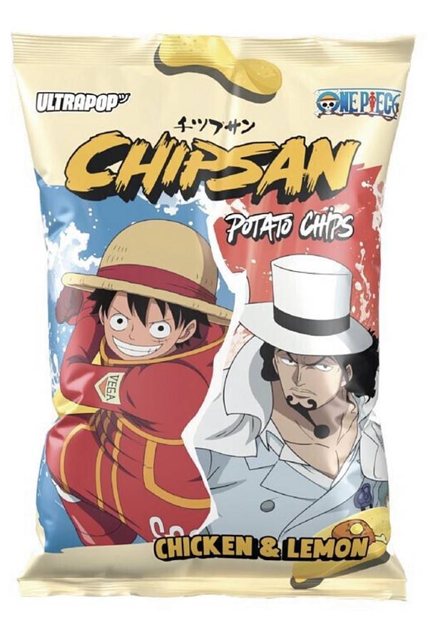 Ultrapop Chipsan One Piece Potato Chips Luffy VS Lucci Chicken & Lemon Flavour 110g