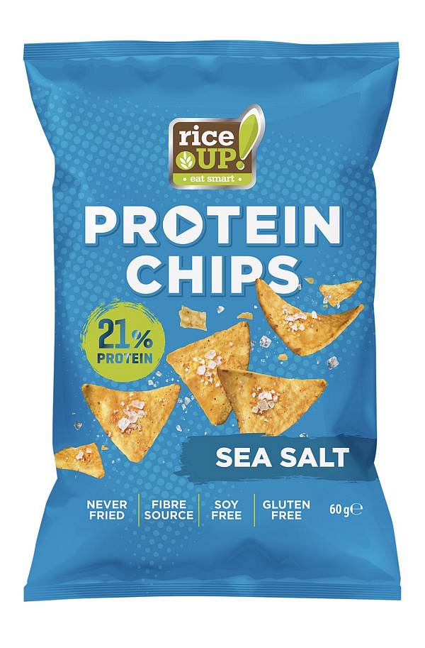Rice Up Protein Chips Με 21% Πρωτείνη Sea Salt 60g