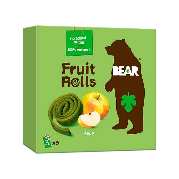 Bear Fruit Rolls dried fruit snack for kids apple 5x20g