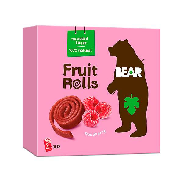 Bear Fruit Rolls dried fruit snack for kids raspberry 5x20g